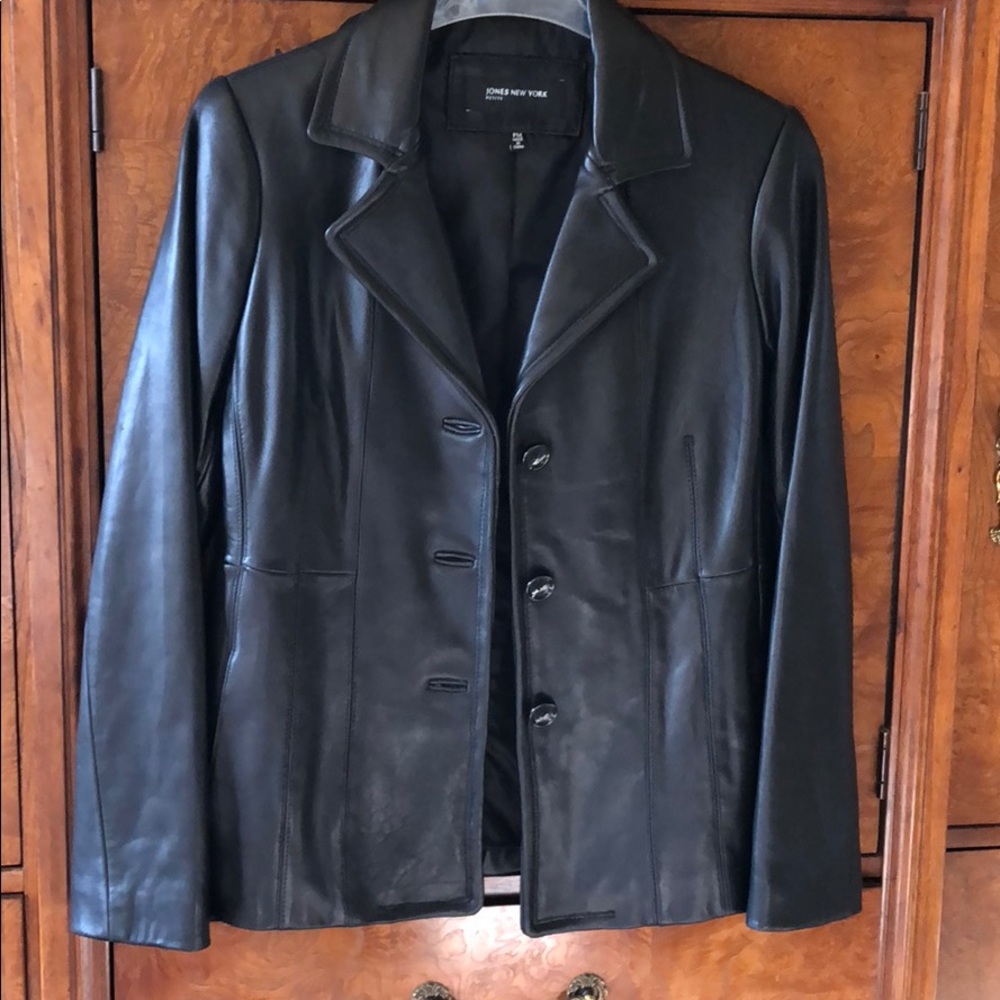 Black leather jacket